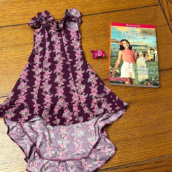 American Girl Other - American Girl Doll Nanea Holoku Dress , hair flower , and book